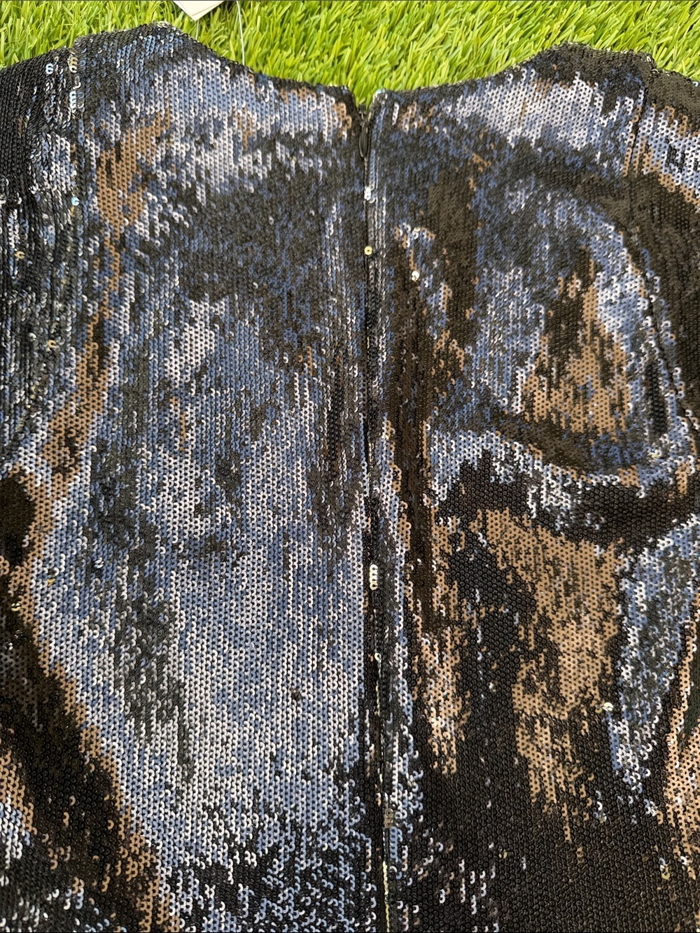 NWT French Connection Refectra Sequin Capped Black/Silver Dress - Picture 14 of 14
